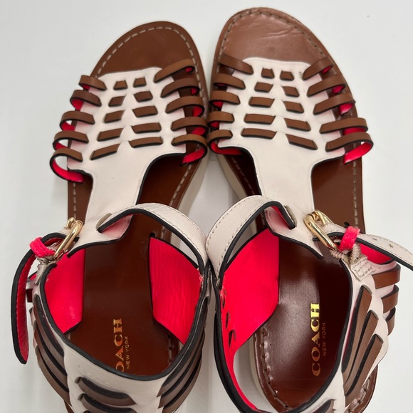 COACH Putnam Platform Huarache Leather Sandals - Picture 6 of 12